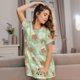 thumbnail image 3 of Fotbe Tropical Flowers Bata de Dormir para Mujer con Estampado, Camisón de Algodón de Manga Corta, Ropa de Dormir Casual, 3 of 6
