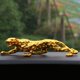 thumbnail image 3 of Estatua de leopardo de resina, escultura artesanal para oficina, sala de estar, mesa y estante. Oro XL, 3 of 8