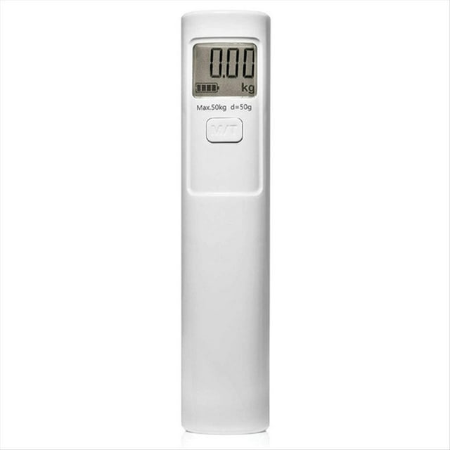 Báscula digital portátil de mano para equipaje, con capacidad de hasta 50 kg y 50 g, no requiere pilas.