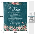 thumbnail image 6 of Gifts for Mom, Mom Birthday Gifts, Christmas, Birthday Gifts for Mom, Best Mom Gifts from Daughter, Son, Super Warm, Soft, Love You Mom Throw Blanket with Floral & Letter Print 50" x 60"-Teal, 6 of 6