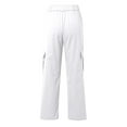 thumbnail image 5 of BRDFRL Cargo Pants for Women High Waisted Casual Pants Work Pants Baggy Stretchy Wide Leg Y2K Streetwear with Pockets White XL, 5 of 7