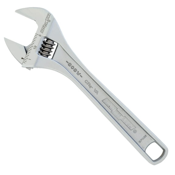 CHANNELLOCK 8-inch Adjustable Wrench, Precise 1.18-inch Wide Mouth Jaw Capacity (808W)
