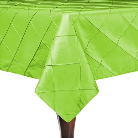 

Ultimate Textile (10 Pack) Embroidered Pintuck Taffeta 60 x 60-Inch Square Tablecloth Apple Lime Green