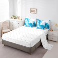 thumbnail image 3 of YST Blue White Marble Comforter Set, 7-Piece, Abstract Aesthetic, Full Size, 3 of 4