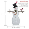 thumbnail image 3 of Alpine Corporation 64" x 19" x 90" Mesh Snowman Holiday Decoration with LED Lights, White, 3 of 13