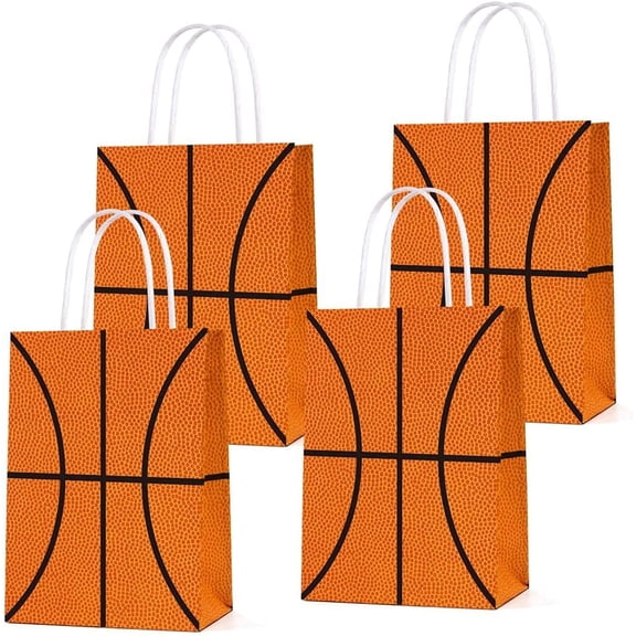 20 PCS Basketball Party Gift Bags for Basketball Party Supplies Birthday Decor Decorations, Party Favor Goody Treat Candy Bag Basketball Pattern Gift Bag, Birthday Party Supplies
