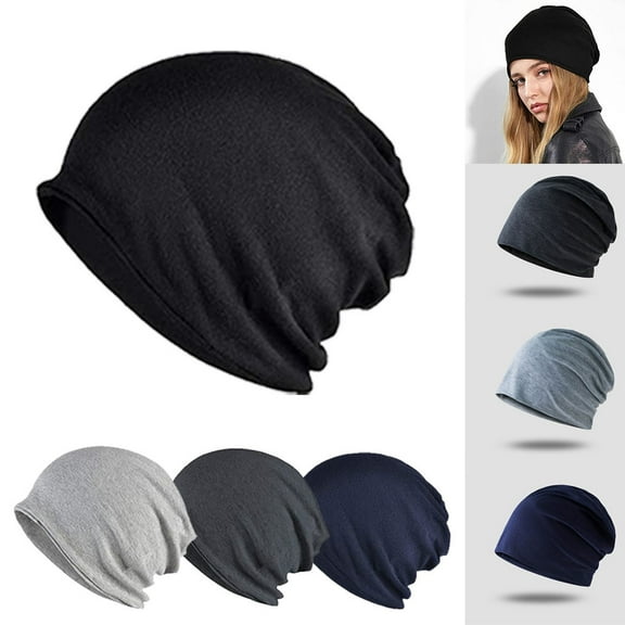 Dicasser 8PCS Unisex Cotton Beanies Soft Sleep Cap Chemo Hats Soft Slouchy Hair Cover for Hairloss Cancer Chemo for Men Women,MULTICOLOR