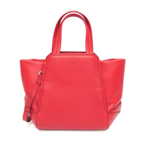 Pre-Owned Tod's Women's Leather Handbag,Shoulder Bag Red Color