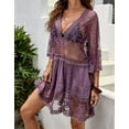 thumbnail image 3 of Swimsuit Coverup for Women Lace Stitching Bathing Suit Cover Ups Plus Size Beach Coverup Alsol Lamesa, 3 of 6