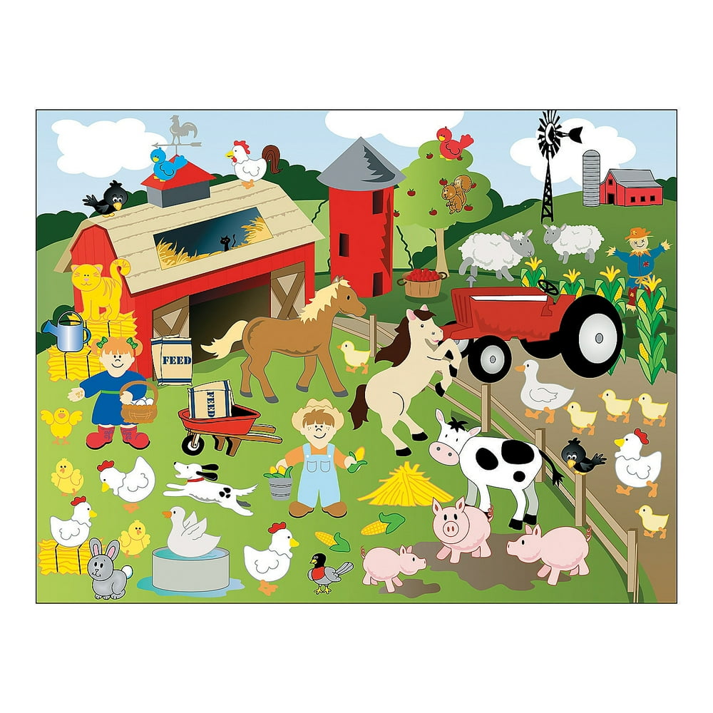 Farm Make A Sticker Scene Stationery 12 Pieces
