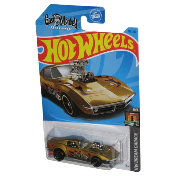Hot Wheels HW Dream Garage 5/5 (2021) Gold '68 Corvette Gas Monkey Car 139/250