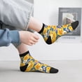 thumbnail image 6 of Uemuo Vintage White Yellow Sunflower Printed Crew Socks, Moisture-Wicking Socks, Athletic Socks for Men Breathable Cushion Socks Casual Sport Socks for Running Traveling, 6 of 6