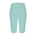 thumbnail image 5 of HAJWOH Capri Leggings for Women Cotton Knee Length Leggings Stretch Summer Lightweight Pants Casual Athletic Running Workout Yoga Pants, 5 of 6