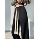 thumbnail image 4 of Pantalones para mujer, lisos, con cordones, largos, holgados, informales, para primavera y verano, modernos, estilo japonés, para oficina, combinables, ropa de calle básica, 4 of 6