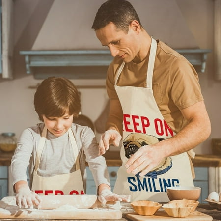 

NIUREDLTD Children s Cotton And Linen Apron Animal Series Printed Apron Household Cleaning Blouse Sausage Dog Apron Parent Child Apron