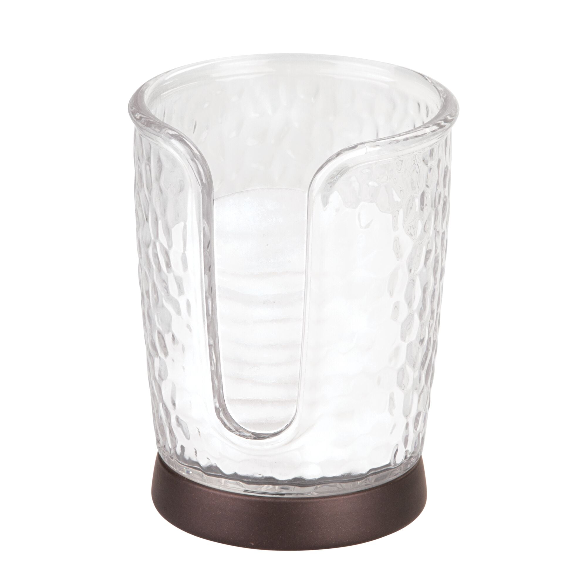 mDesign Plastic/Steel Compact Small Disposable Paper Cup Dispenser,  Clear/Bronze - Walmart.com