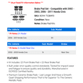 thumbnail image 2 of Brake Pad Set - Compatible with 2002 - 2003, 2006 - 2011 Honda Civic 2007 2008 2009 2010, 2 of 2