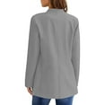 thumbnail image 3 of tklpehg Casual Blazer for Women Coats Bussiness Casual Blazers Slim Fitting Button Jacket cardigan Leisure Fall Coat Long Sleeve Overcoat Solid Color Outwear Gray XL, 3 of 6