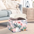 thumbnail image 3 of Yayeee Collapsible Cube Storage Bin with Lid Fabric Closet Decorative Basket with Handles, Flowers and Leaves, 3 of 7