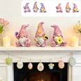 thumbnail image 7 of Pink Resin Easter Gnome Desktop Decoration Set With Handmade Carving, Bright Painting For Spring Decor, Balcony, Potted Plant, Living Room, 3Pcs, 7 of 7