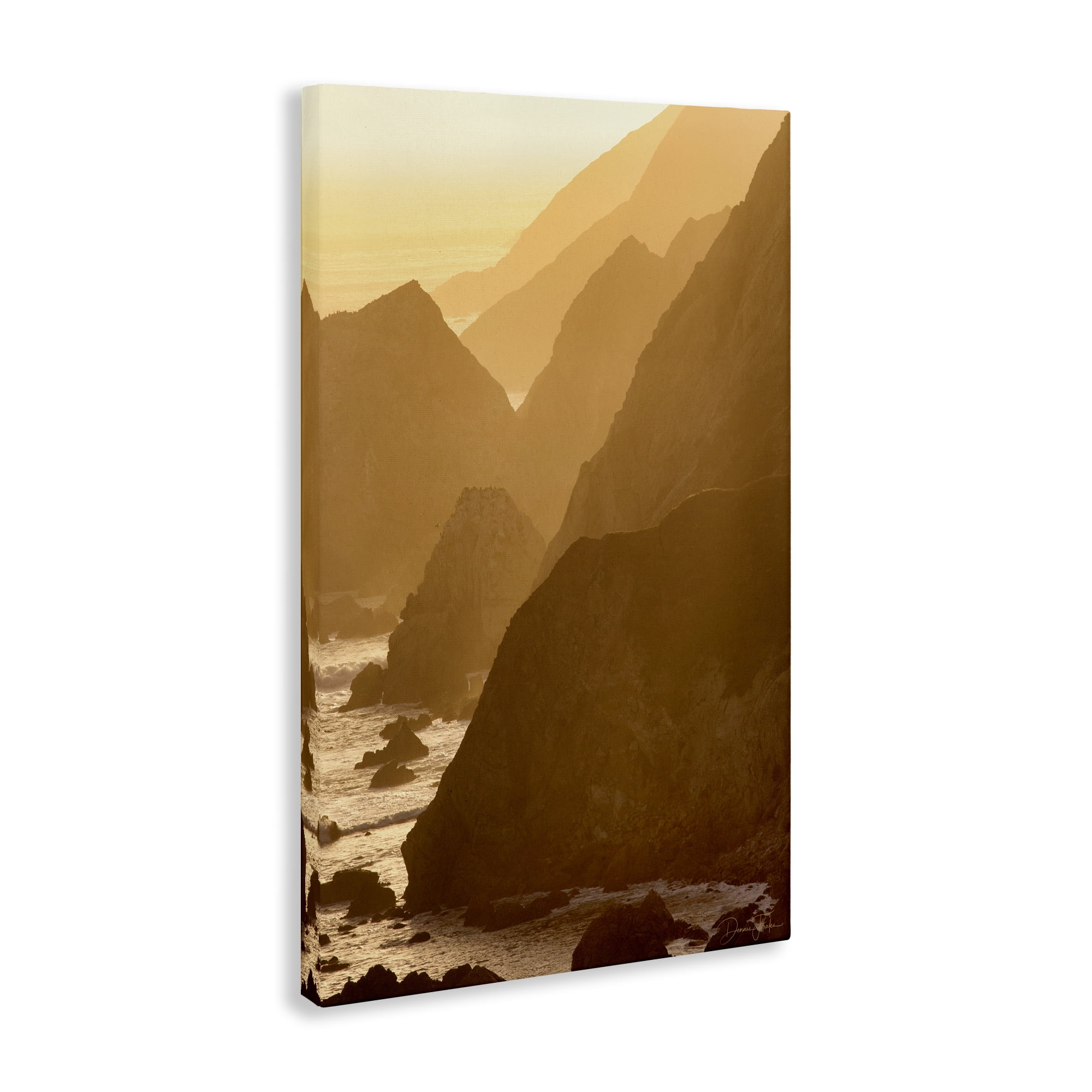 Stupell Industries Rocky Cliffs by Beach Landscape Photography Gallery Wrapped Canvas Art Print Wall Art, 30 x 45
