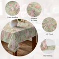 thumbnail image 5 of Pink Flowers Table Cloth Waterproof Tablecloths, Green Country Botanical Floral Leaves Tablecloth Dining Table Cover for Kitchen Party Tabletop Outdoor, Rectangle Tablecloth 54x108 Inch, 5 of 9