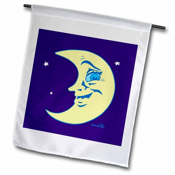 3dRose, Moon Art, 12 x 18 inch Garden Flag