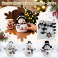 thumbnail image 2 of Snowman Figurine Plush Black and White Checkered Tabletop Decor for Christmas Indoor Home Holiday Display, 2 of 6