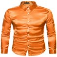 thumbnail image 1 of Stylish Men‘s Solid Color Business Shirts with Turn-Down Collar for Office, 1 of 4