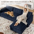 thumbnail image 6 of Muumblus 110" Oversized Modular Sectional Sofa with 2 Movable Ottoman, U Shaped Deep Seat Cloud Couch for Living Room, Navy Blue Chenille, 6 of 10