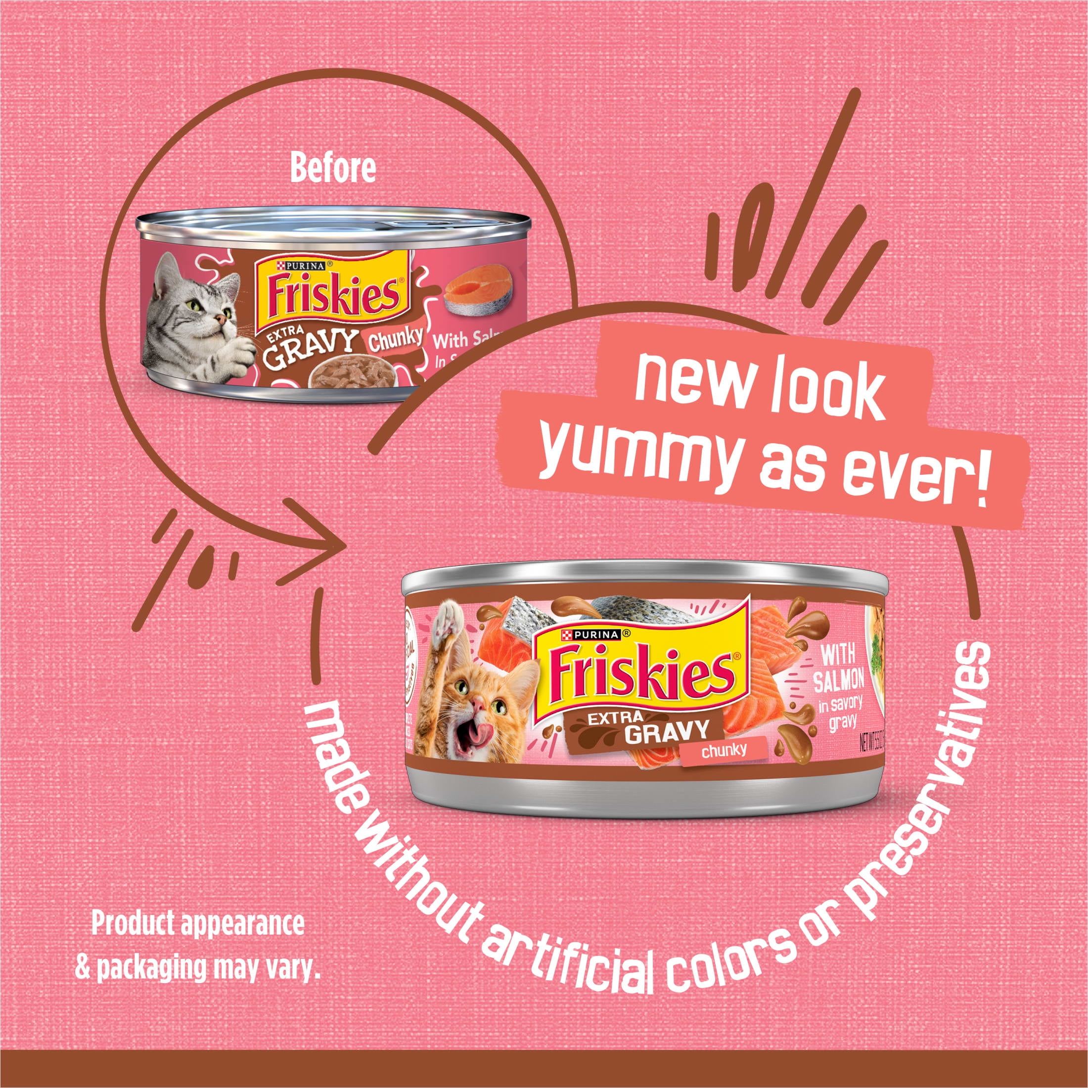 Purina Friskies Extra Gravy Chunky, Soft Salmon, Wet Cat Food, 5.5 oz Can