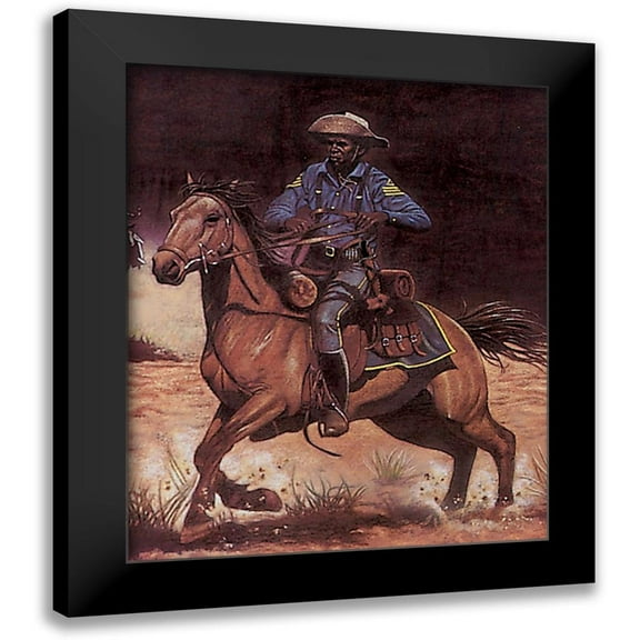 Unknown 12x14 Black Modern Framed Museum Art Print Titled - Buffalo Soldier