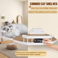 thumbnail image 3 of Cat Wall Furniture Wall Mounted, 2PCS Cat Shelves and Cat Perches for Wall with 3 Cat Wall Steps and Scratching Pad, Cat Wall Shelves Fit Cat Up to 15Lbs, Wood Cat Hammock Wall Mount (White), 3 of 15