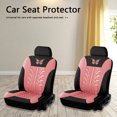 thumbnail image 3 of Juego Fundas para Asientos de Coche JShteea Con Mariposa Piel Sintética para 2 Asientos Cubo Rosa, 3 of 9