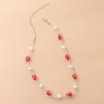 thumbnail image 3 of Bangcool Collier pour Femmes Collier Ras du Cou Perles Fraise Artificielle Collier Court, 3 of 10