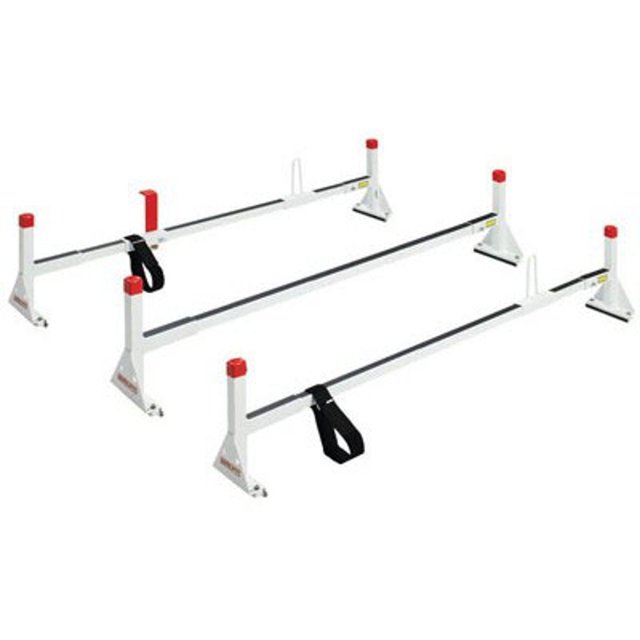 Weather Guard Ladder Rack 216-3 Gutter Mount; Multi-Fit; 16 Inch Height; Set Of 3; Powder Coated; White; Steel