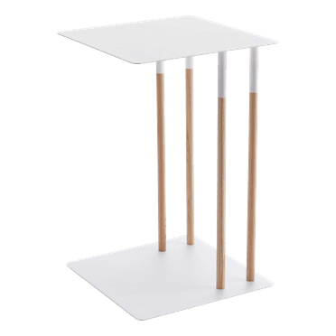 Yamazaki Home C Side Table, White, Steel, Supports 11 pounds