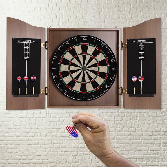 Bristle Dart Board, Sisal Fiber Target for Home, Bar, Office Game Room, Standard 18" Tournament Dartboard Set