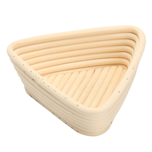 EeaseCA Triangle Bread Basket Unbleached Natural Cane Baking Tool for Rising Round Crispy Crust Baked Bread Making Dough Shape Loaf Boules 16x16x6cm