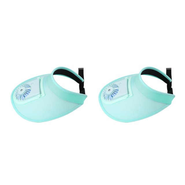 Baohd Outdoor Cooling Fan Hat Breathable Baseball Cap for Sun Protection Outdoor Camping Green Style B 2Set