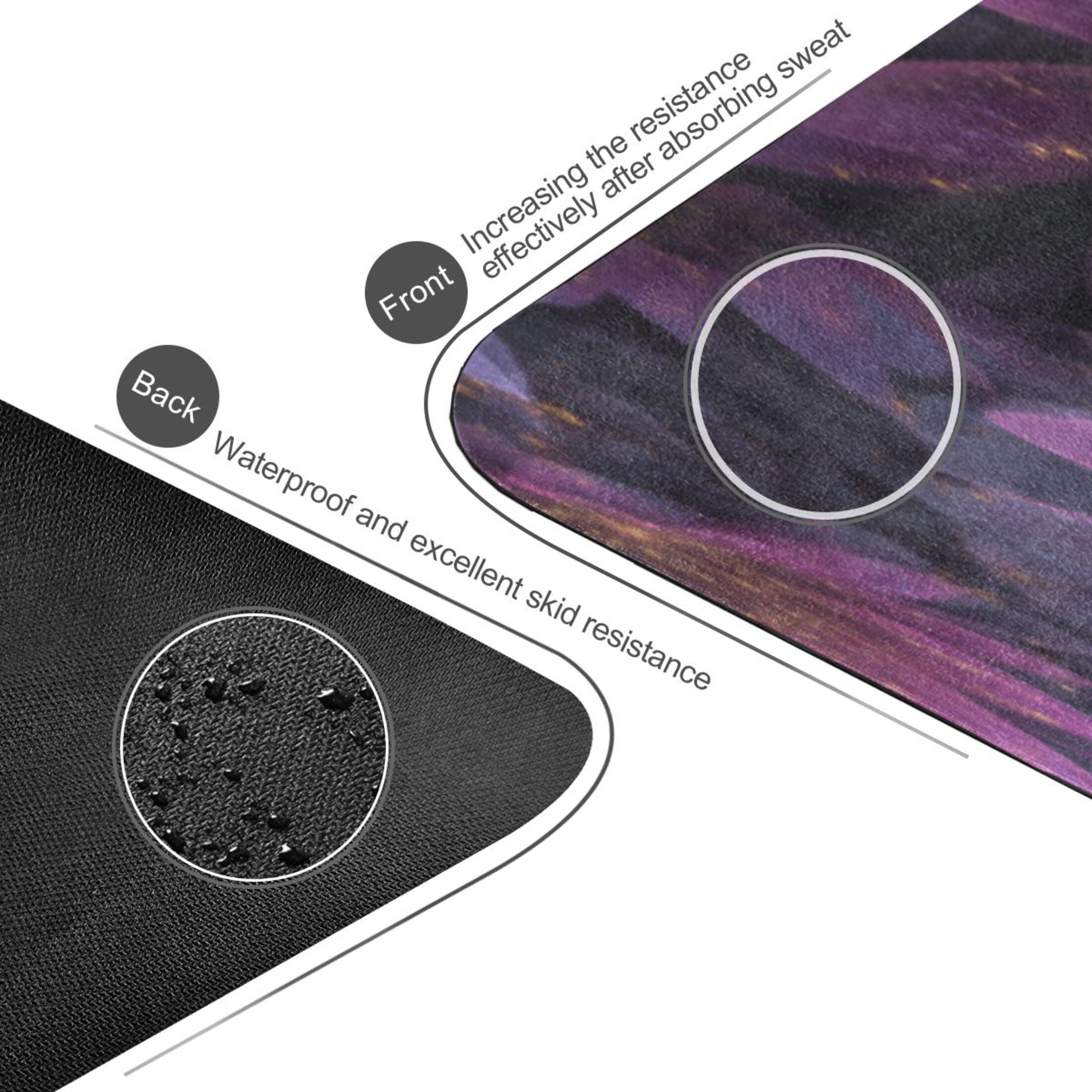 BZSMCE Yoga Mat Women Fitness Mat Mystic Purple Lotus Pattern