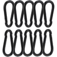 thumbnail image 1 of 3 Inch Carabiner Spring Snap Hook Steel Clip Link Buckle Heavy Duty 8x80mm 10 Pcs for Outdoor Camping Hiking Hammock Swing, Black, 1 of 5