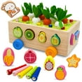 thumbnail image 1 of Clasificador de formas MEGRANATE Montessori de madera con forma de zanahoria para niños pequeños, 1 of 6