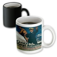 3dRose Vintage Cadets for Naval Aviation US Navy Recruiting Poster, Magic Transforming Mug, 11oz