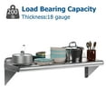 thumbnail image 4 of BeesClover 36"x12" Stainless Steel Wall Shelf with Adjustable Backsplash & Brackets, 4 of 6