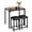 Black, variant on Gymax 3 PCS Counter Height Dining Set Faux Marble Table and 2 Chairs Kitchen Bar New Brown