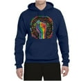 thumbnail image 2 of Wild Bobby The Power of Unity Colorful Fist Puff Print Fashion Unisex Hoodie Sweatshirt, Navy, X-Large, 2 of 6