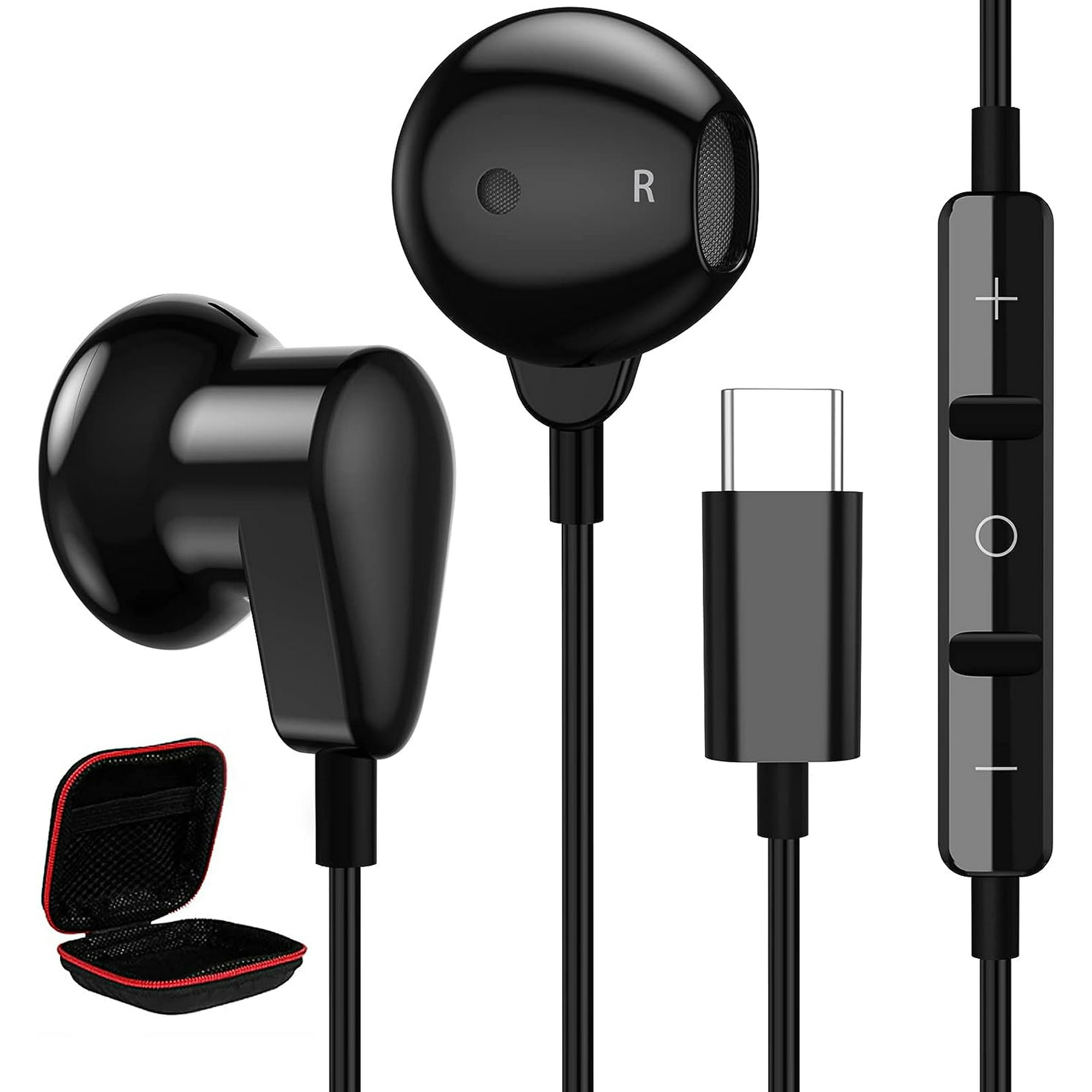 A Type C Headphones for S23 S22 Ultra S21 A53 A54 Galaxy Z Fold 5 Flip 4 Setero Android Earphones Headset with Microphone Wired USB C Earbuds for iPad
