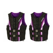 OBrien Womens Neo Impulse Wakeboard Life Vest, Purple, Adult Medium (2 Pack)
