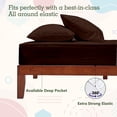 thumbnail image 4 of EGYLIN 600TC Soft Egyptian Cotton Sheet Set Soft and Breathable - 4 Piece Bed Sheet Chocolate Solid Olympic Queen Size - 18" Deep Pocket, 4 of 5